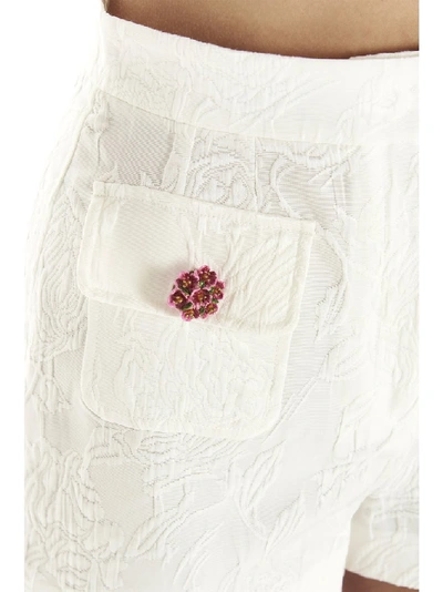 Shop Dolce & Gabbana Floral Jacquard Shorts In White
