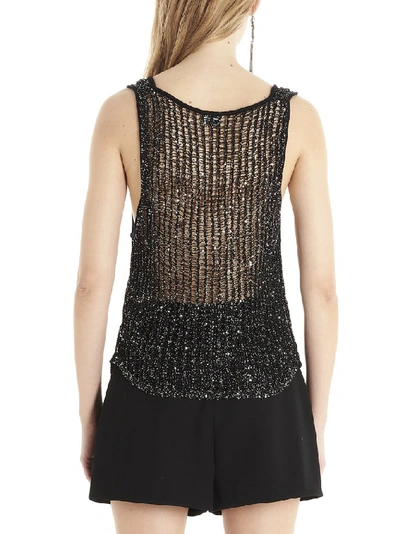 Shop Saint Laurent Mesh Tank Top In Black