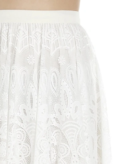 Shop Red Valentino Redvalentino Flared Lace Skirt In White