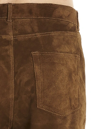 Shop Saint Laurent Slim Fit Pants In Brown