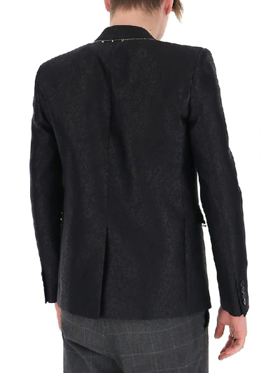 Shop Saint Laurent Jacquard Blazer In Black