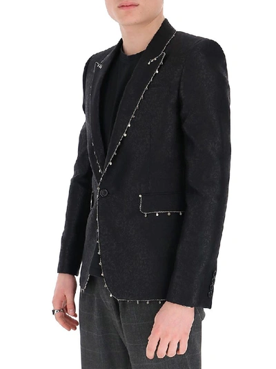 Shop Saint Laurent Jacquard Blazer In Black