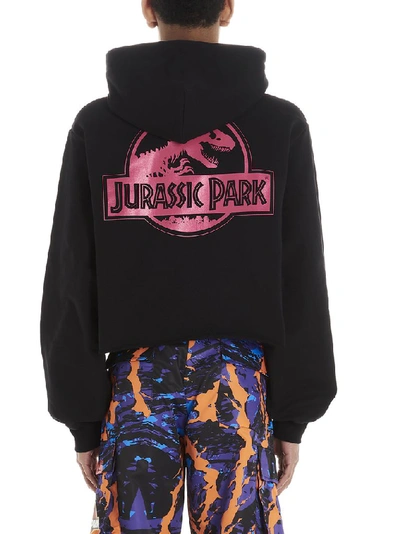 Jurassic Logo Cotton Sweatshirt Hoodie In Black