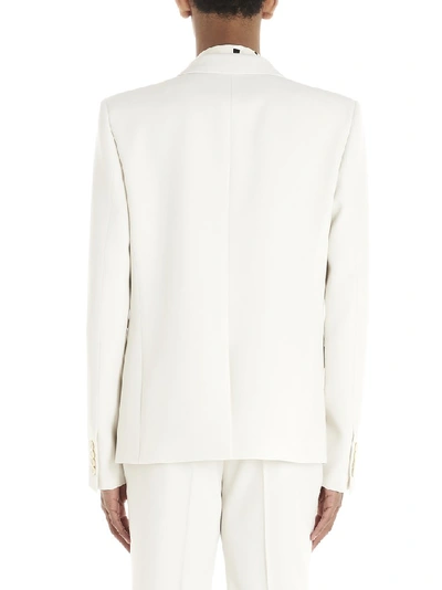 Shop Saint Laurent Double Breasted Blazer In White