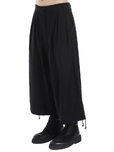 Shop Yohji Yamamoto Drop Crotch Pants In Black