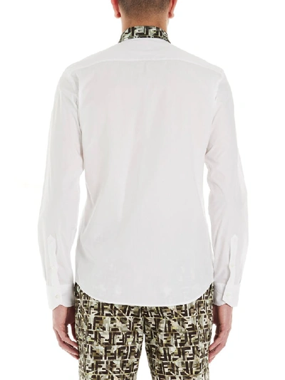 Shop Fendi Ff Camouflage Collared Shirt In White