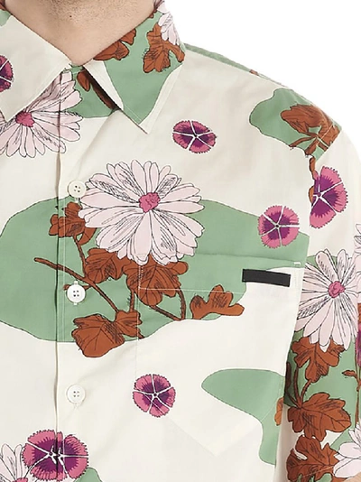 Shop Prada Floral Printed Shirt In Multi
