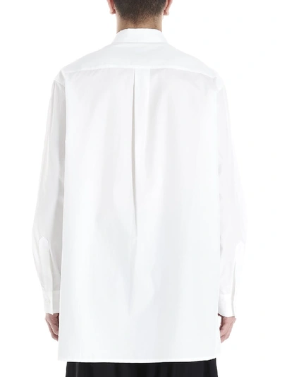 Shop Yohji Yamamoto Caligraphy Print Shirt In White