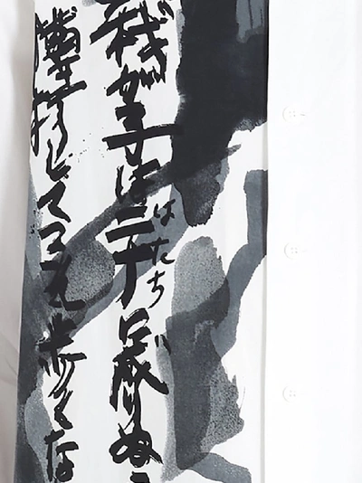 Shop Yohji Yamamoto Caligraphy Print Shirt In White