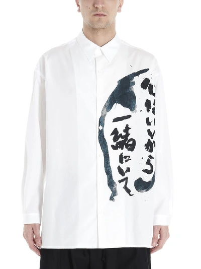 Shop Yohji Yamamoto Be With Me Print Shirt In White