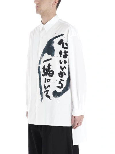 Shop Yohji Yamamoto Be With Me Print Shirt In White