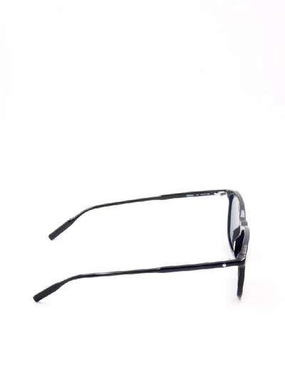 Shop Montblanc Square Frame Sunglasses In Black