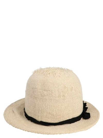 Shop Yohji Yamamoto Woven Hat In Beige