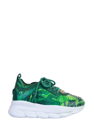 Shop Versace Chain Reaction Sneakers In Green