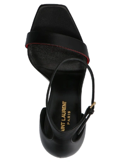 Shop Saint Laurent Amber 105 Open Toe Sandals In Black
