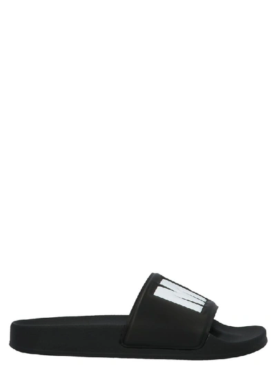 Shop Msgm Logo Slides In Black