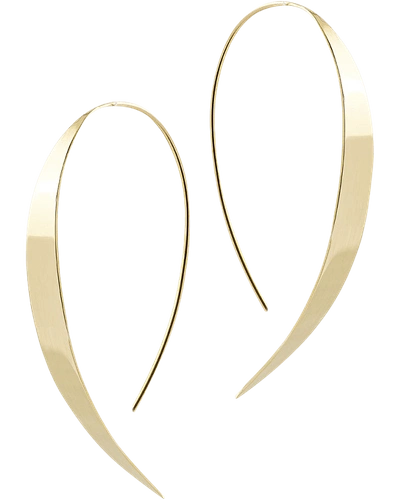 Shop Lana Bond Small Vanity Hooked On Hoop Earrings In 14k Gold In Yellow Gold