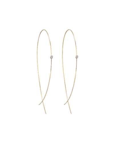 Shop Lana Large Upside Down Hoops With Diamonds In Yellow Gold