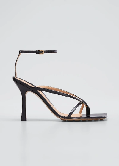 Shop Bottega Veneta Multi Strap Stretch High-heel Sandals In Black