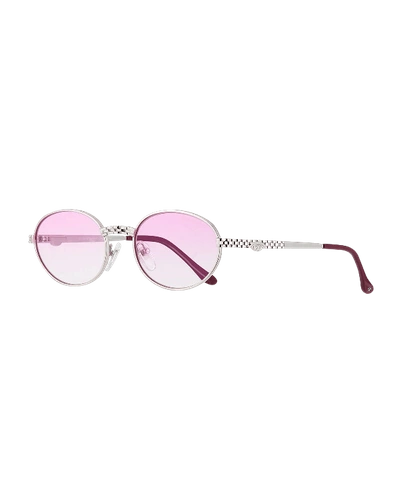Shop Vintage Frames Company Men's Pac Masterpiece Gold-plated Oval Sunglasses In Pink
