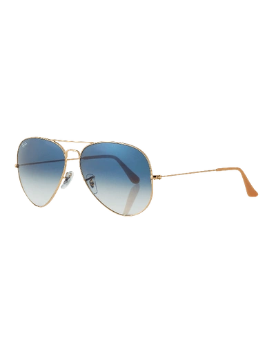 Shop Ray Ban Original Aviator Sunglasses In Light Blue
