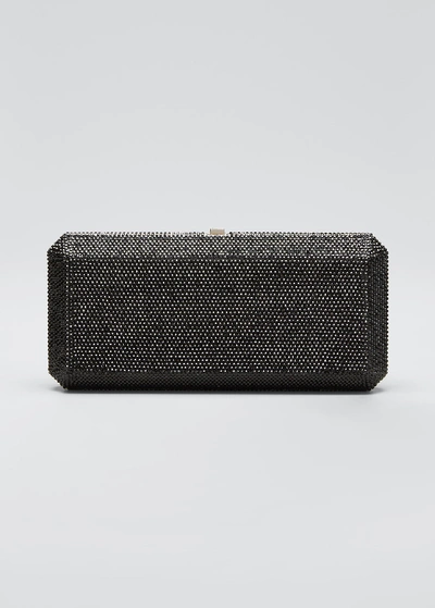 Judith Leiber Slim Rectangle Fullbead Clutch Bag In Jet