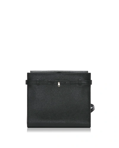 Shop Valextra B-tracollina Leather Shoulder Bag In Black