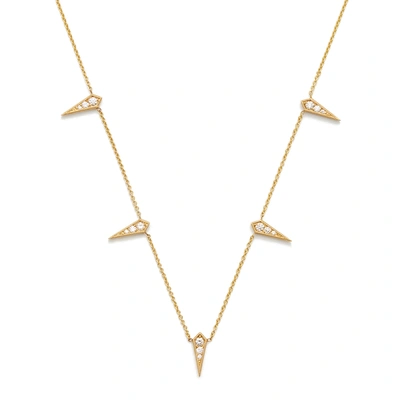 Shop Lizzie Mandler 5-kite Yellow-gold Diamond Necklace In Yellow Gold/white Diamonds