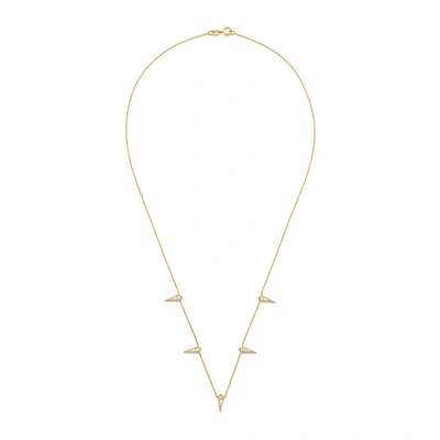 Shop Lizzie Mandler 5-kite Yellow-gold Diamond Necklace In Yellow Gold/white Diamonds