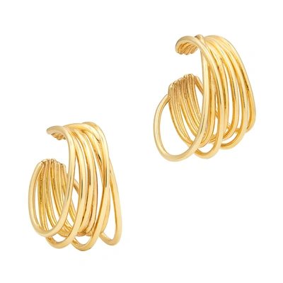 Shop Sarah & Sebastian Entangled Hoops Earring In Gold Vermeil