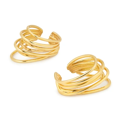 Shop Sarah & Sebastian Entangled Hoops Earring In Gold Vermeil