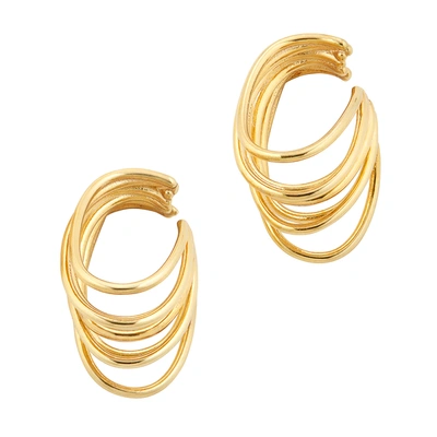 Shop Sarah & Sebastian Entangled Hoops Earring In Gold Vermeil