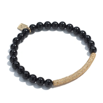 Shop Sheryl Lowe Onyx Bracelet With Pavé Diamond Bar In Black