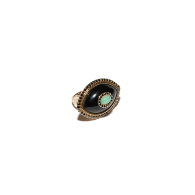 Shop Marlo Laz Icon Ring In Onyx/yellow Gold