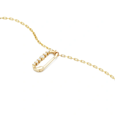 Shop Michelle Fantaci Key Ring Clasp With White Diamonds Necklace In Yellow Gold/white Diamonds