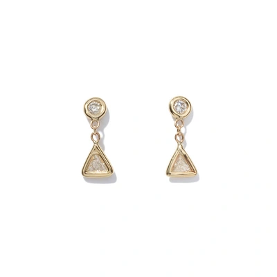 Shop Jacquie Aiche Trillion Diamond Drop Stud Earrings In Black