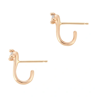 Shop Sophie Ratner Single Diamond Surge Earrings In Yellow Gold/white Diamonds