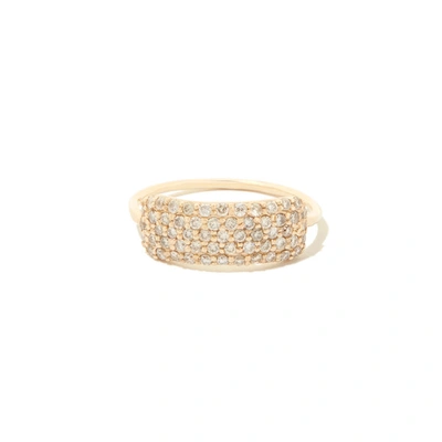 Shop Sophie Ratner Diamond Studded Yellow-gold Tag Ring In Yellow Gold