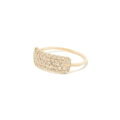 Shop Sophie Ratner Diamond Studded Yellow-gold Tag Ring In Yellow Gold