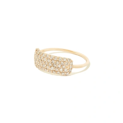 Sophie Ratner Diamond Studded Yellow-gold Tag Ring In Yellow Gold