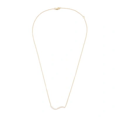 Shop Sophie Ratner Diamond Swell Necklace In Yellow Gold/white Diamonds