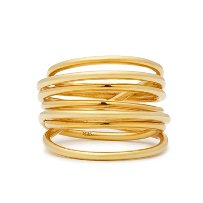 Shop Sarah & Sebastian Entangled Ring In Gold Vermeil
