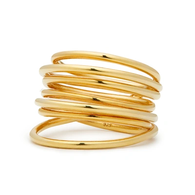 Shop Sarah & Sebastian Entangled Ring In Gold Vermeil