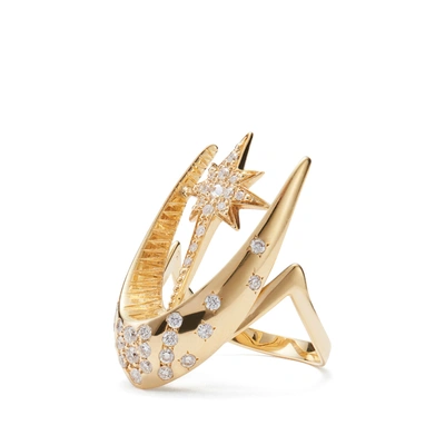 Shop Venyx Parrot Star Fish Ring In Yellow Gold