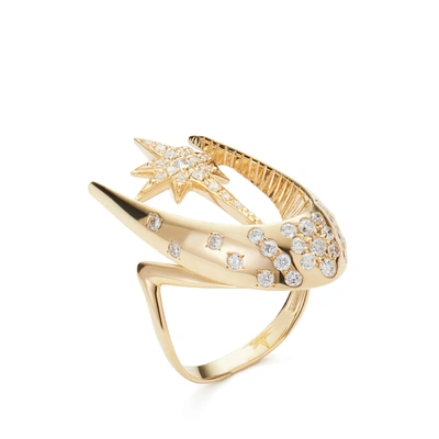 Shop Venyx Parrot Star Fish Ring In Yellow Gold