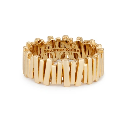 Shop Suzanne Kalan Medium Lines Band In Yellow Gold