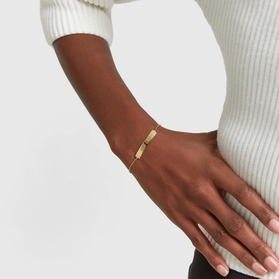 Shop Sarah Chloe Leigh Id Name Bracelet In Yellow Gold