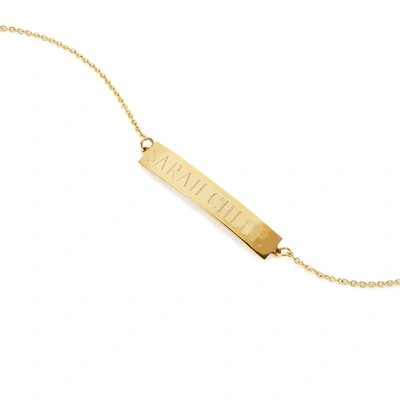 Shop Sarah Chloe Leigh Id Name Bracelet In Yellow Gold