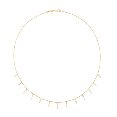 Shop Suzanne Kalan Diamond Baguette Drops Necklace In Yellow Gold/white Diamonds
