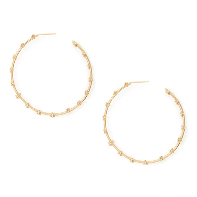 Shop Sophie Ratner Double Row Diamond Hoops Earring In Yellow Gold/white Diamonds